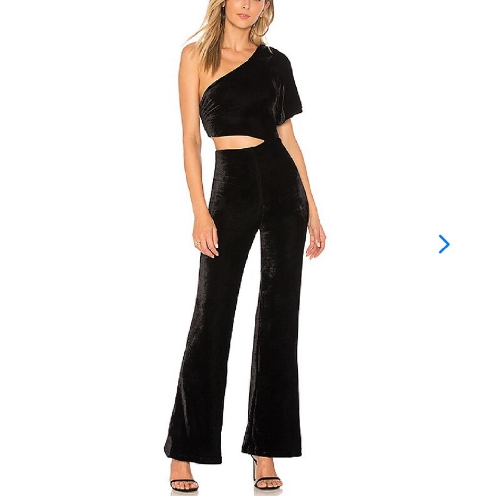 Lovers + Friends Revolve Black Velvet Jumpsuit